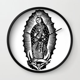 Mother Mary Silhouette Wall Clock