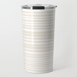 Natural Stripes Modern Minimalist Pattern White Light Cream Beige Travel Mug