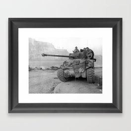 British Sherman WW2 Tank Vintage Pic Framed Art Print