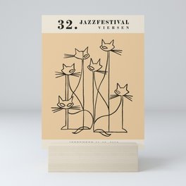 Vintage poster-Jazz festival-September 2018. Mini Art Print