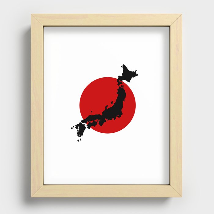 Japan black shape Recessed Framed Print