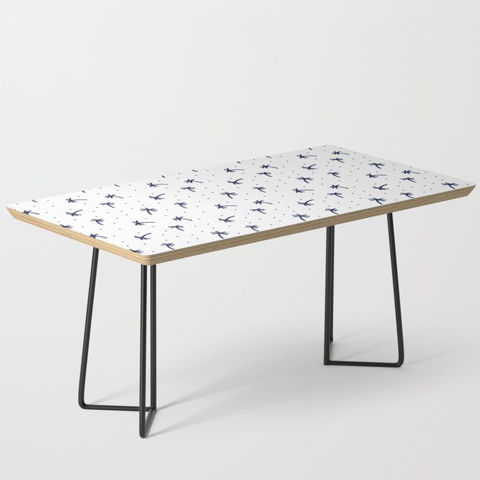Navy Blue Doodle Palm Tree Pattern Coffee Table
