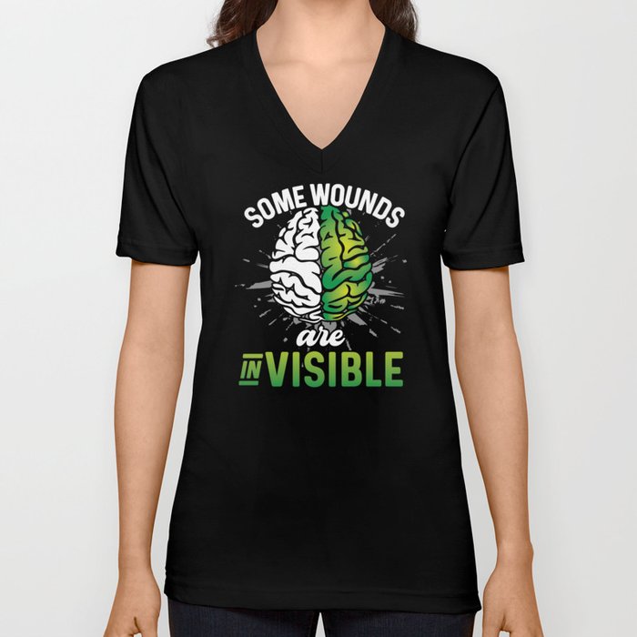 Mental Health Some Wounds Are Invisible V Neck T Shirt