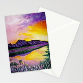 Purple Sunset Stationery Cards