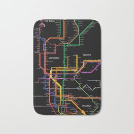 New York City subway map Bath Mat | Schematic, Newyorksubway, Subwaymap, Graphicdesign, Newyork, Transport, Subway, City, Train, Colorful 