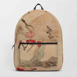 Japan Treasure Chest - 8.1 Backpack | Kaki, Persimmon, Red, Ume, Traditionaljapan, Beige, Japan, Floral, Japanesedesign, Collage 