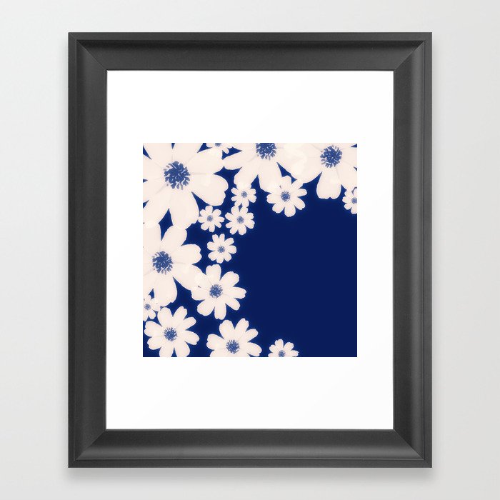 Blue and White Garden Framed Art Print