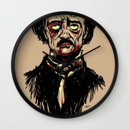 Edgar Allan Poe Zombie Wall Clock