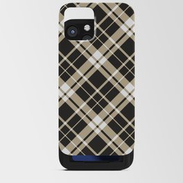 Black brown gingham checked iPhone Card Case