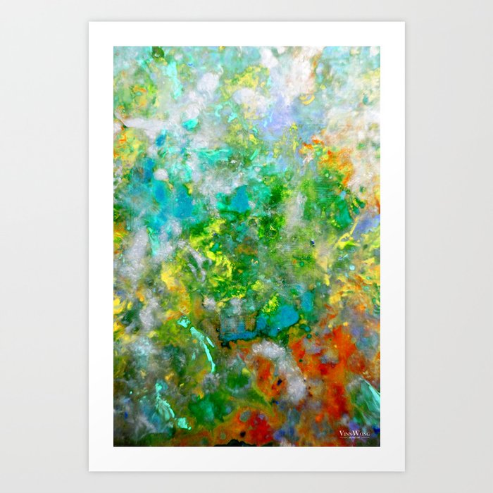 Abstract Art in Color Symphony Green Art Print