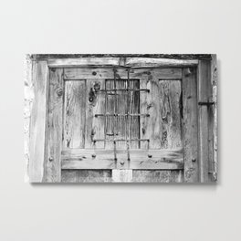 Clandestine Conversations Metal Print | Metalbars, Blackandwhite, Wood, Vintgae, Window, Photo, Texas, Rusted, Sanantonio, Michialeschneider 