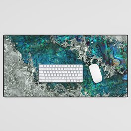 Abalone Shell Pearl and Silver 2 Desk Mat