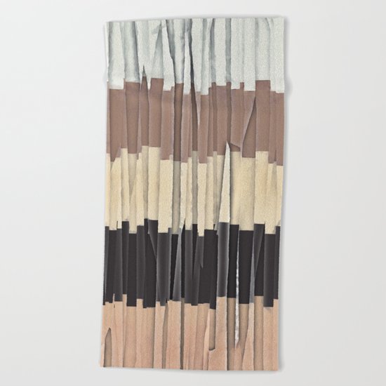 Shredded Stripes Abstract Beach Towel