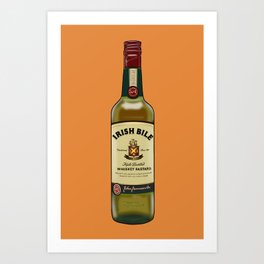 Irish Bile Jameson Art Print | Graphic, Irish, Drawing, Stpats, Alcohol, Illustration, Digital, Alcoholactually, Bottle, Whiskey 