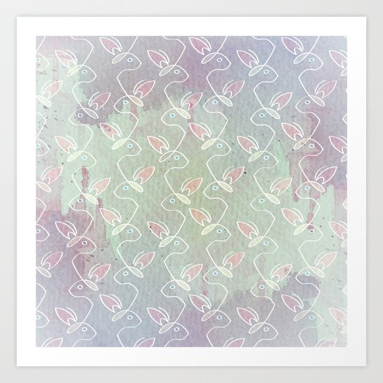Running Bunnies Art Print