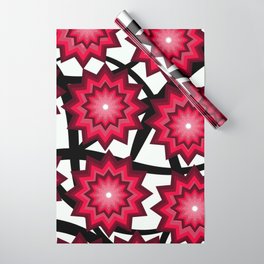 Red Trippy Star Pattern Wrapping Paper