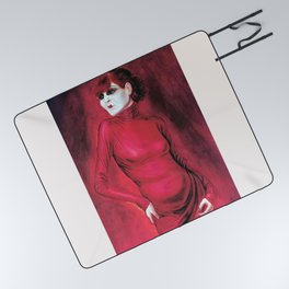 Otto Dix - Portrait of the Dancer Anita Berber - Exhibition Poster, Museum Picnic Blanket