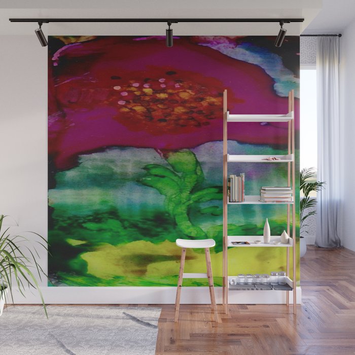 Abstract Flower Wall Mural By Yoloartstudio Society6