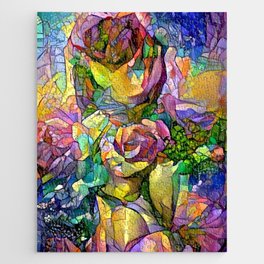 Stained Glass Roses Jigsaw Puzzle