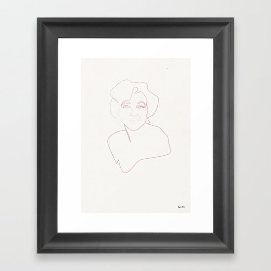 One line Marilyn Monroe Framed Art Print