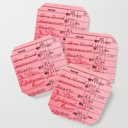 Library Card 23322 Pink Coaster