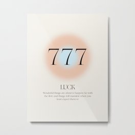 Angle Number 777 | Aura Energy | Luck Metal Print