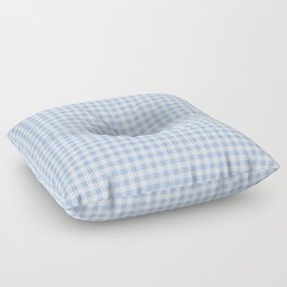 Gingham Plaid Pattern - Natural Blue Floor Pillow