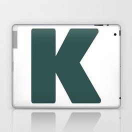 K (Dark Green & White Letter) Laptop Skin