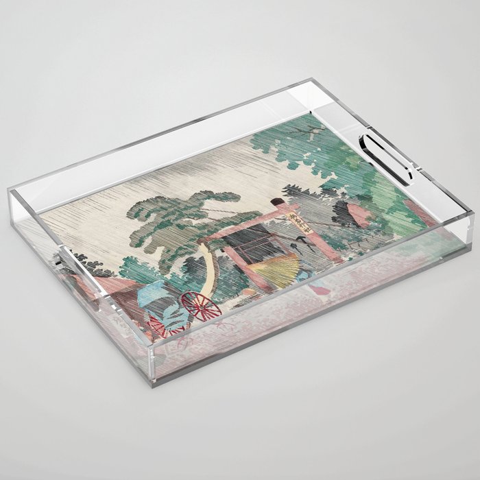 Kobayashi Kiyochika - Umewaka Shrine Acrylic Tray