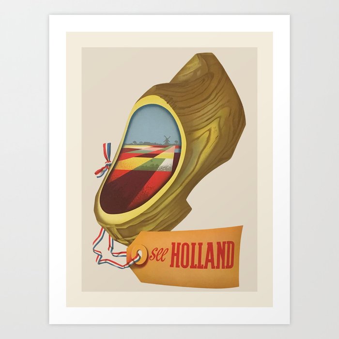 Vintage travel poster-Holland. Art Print