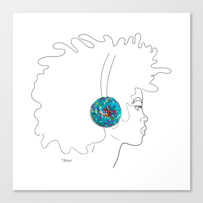 Donut Headphones Canvas Print