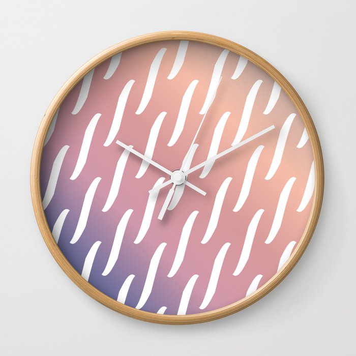 Pastel Pink and purple twist pattern Wall Clock