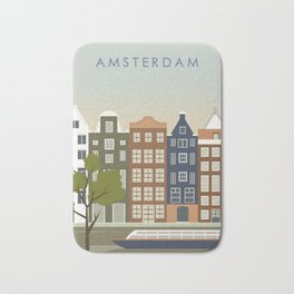 Amsterdam Bath Mat | Vintage, Colors, Rotterdam, Landscape, House, Town, Iamsterdam, Building, Amsterdam, Colourful 
