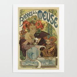 Alfons Mucha art nouveau beer ad Poster