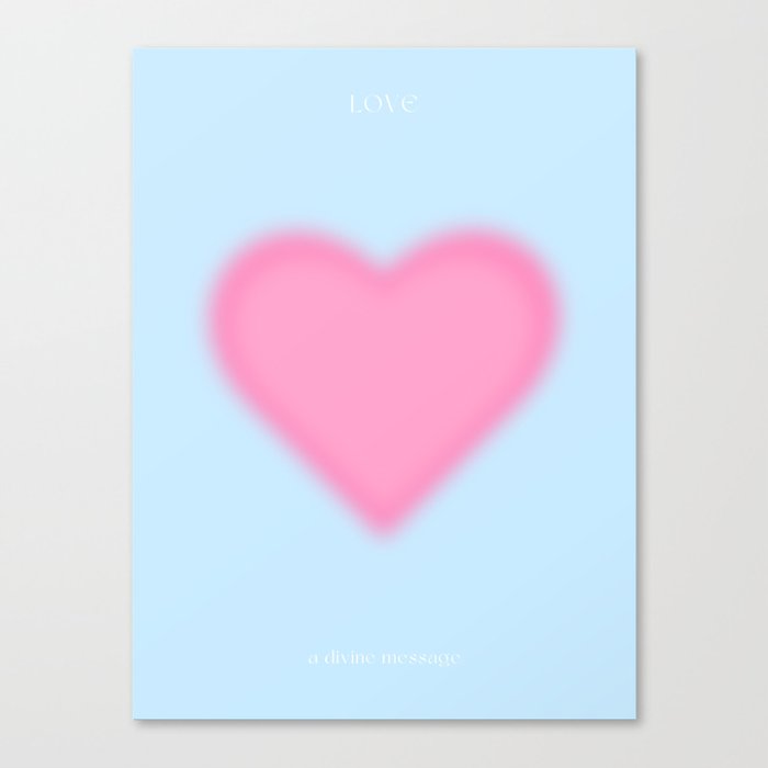 Baby Blue Aura Heart - Love Canvas Print