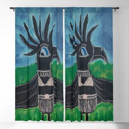 Show Girl Crow Painting, Original one of a kind Blackout Curtain