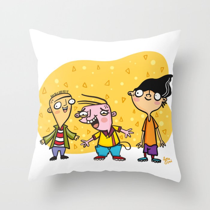 Ed, Edd, and Eddy Cool Kids of the 90's Throw Pillow