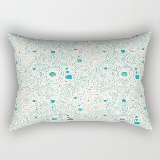 Blue Scribbles Pattern 04 Rectangular Pillow