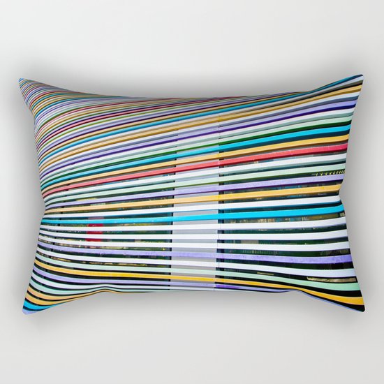 Colored Lines On The Wall Rectangular Pillow