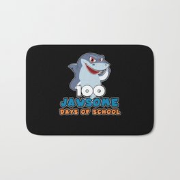 Days Of School 100th Day 100 Jaw Awesome Shark Bath Mat