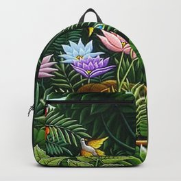 Classical Masterpiece 'Tropical Birds and Flying Things' by Henry Rousseau Backpack