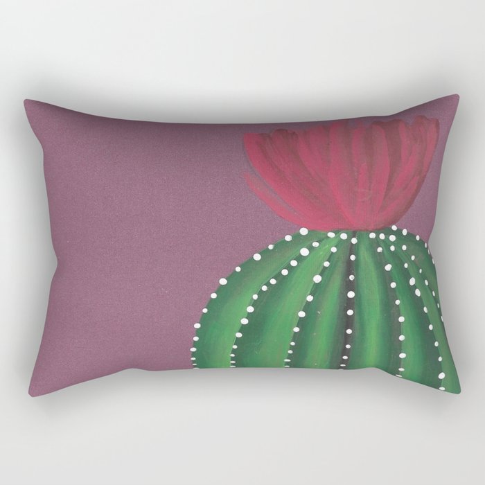Flowering Cactus Rectangular Pillow