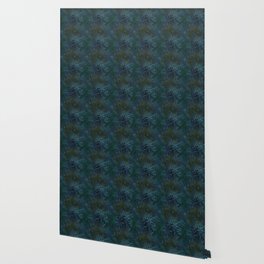Dark Floral Batik Pattern Wallpaper