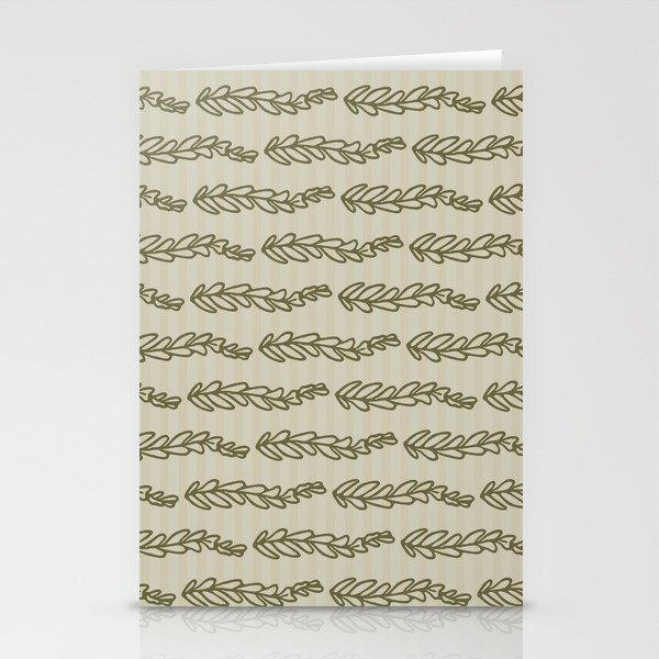 Retro botanical fern frond pattern 2 Stationery Cards