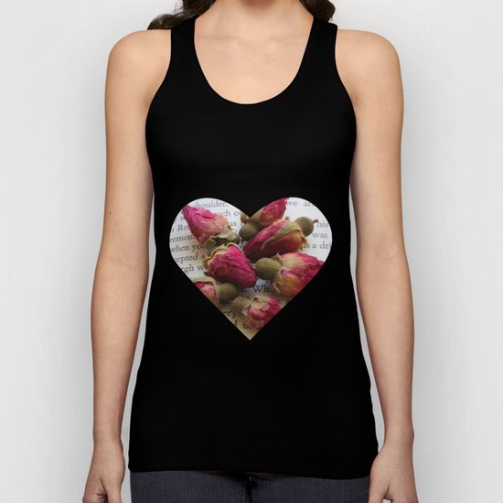 Red Roses on Old paper Unisex Tank Top