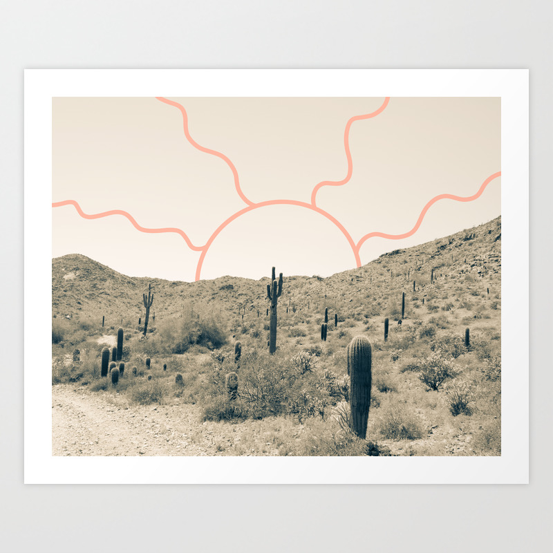 Wonder Rift Abstract Vintage Mountains Summer Sun Surfer Beach