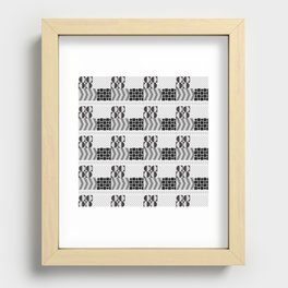 Dancing with Mondrian in Black and White Recessed Framed Print