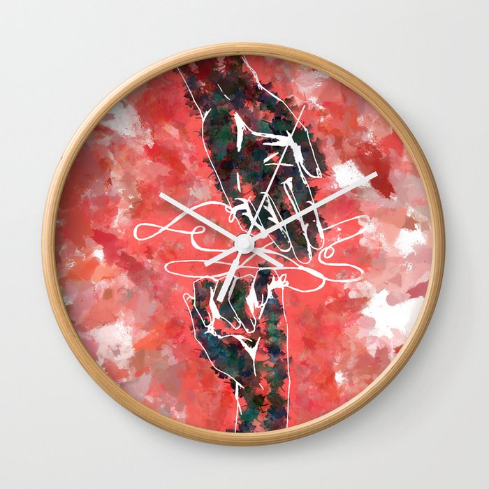 Akai Ito Red String Of Fate Wall Clock By Davidf Society6 Quanto mais longo estiver o fio. society6