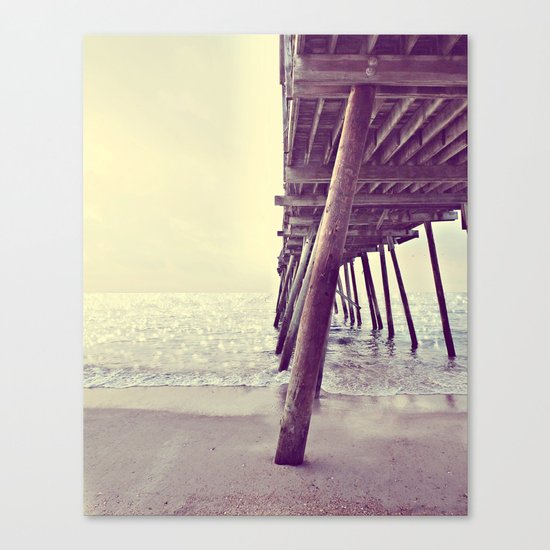 Pier at Sunrise with Glitter Canvas Print