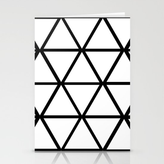 WHITE & BLACK TRIANGLES Stationery Cards